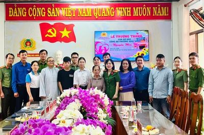 Chi đoàn - Chi hội Phụ nữ Công an phường Hoài Nhơn trao 12,5 triệu đồng cho “con đỡ đầu”