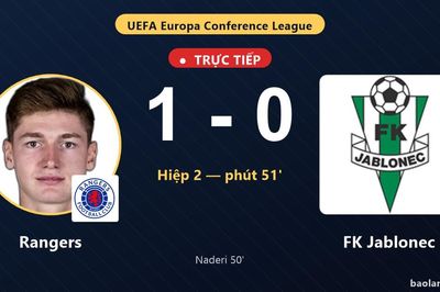TRỰC TIẾPTrực tiếp Rangers vs FK Jablonec: Rangers mở tỷ số