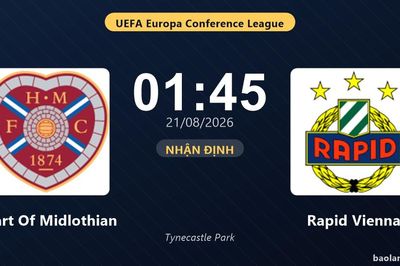 TRỰC TIẾPTrực tiếp Heart Of Midlothian vs Rapid Vienna: Heart Of Midlothian nhỉnh hơn đầu trận, chưa có bàn thắng