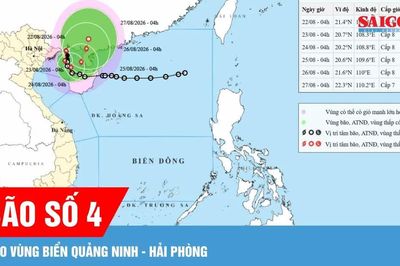 Bão số 4 đã vào vùng biển Quảng Ninh - Hải Phòng, dự báo có nơi mưa trên 600mm