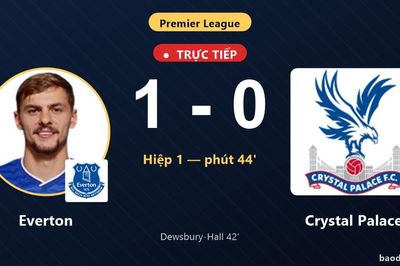 TRỰC TIẾPTrực tiếp Everton vs Crystal Palace: Hết hiệp 1, Everton dẫn 1-0