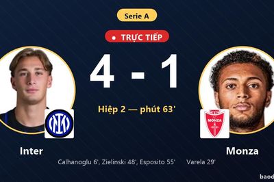 TRỰC TIẾPTrực tiếp Inter vs Monza: Inter nới rộng cách biệt 4-1
