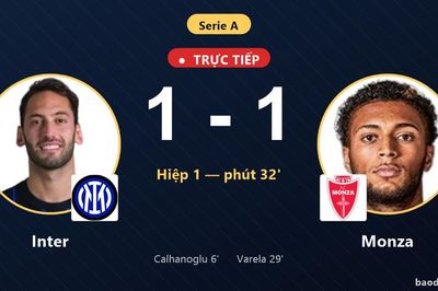 TRỰC TIẾPTrực tiếp Inter vs Monza: Monza gỡ hòa 1-1