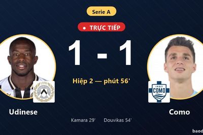 TRỰC TIẾPTrực tiếp Udinese vs Como: Como gỡ hòa 1-1