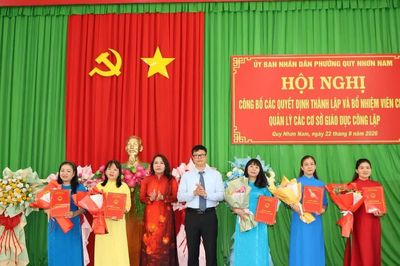 Phường Quy Nhơn Nam bổ nhiệm 16 viên chức quản lý trường học sau sắp xếp
