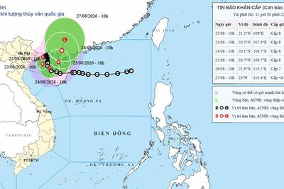 Tin bão khẩn cấp số 4 ngày 22/08/2026: Vùng biển Quảng Ninh đến Hải Phòng gió giật cấp 10