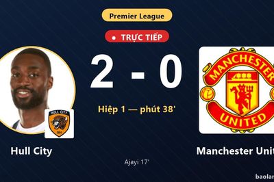 TRỰC TIẾPTrực tiếp Hull City vs Manchester United: Hull City nhân đôi cách biệt
