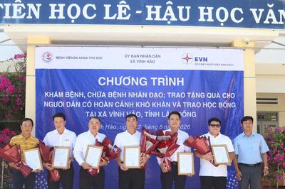 Nhà máy Nhiệt điện Vĩnh Tân 4: Hỗ trợ an sinh xã hội hơn 500 triệu đồng cho xã Vĩnh Hảo