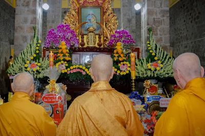 Đức Pháp chủ GHPGVN quang lâm tổ đình Thiên Thai tưởng niệm húy nhật Tổ sư Huệ Đăng
