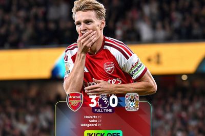 Nhà vô địch Arsenal phô diễn sức mạnh, Coventry bất lực trong ngày trở lại Premier League