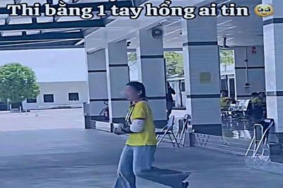 Sự thật đoạn clip thi sát hạch lái xe với một tay bó bột