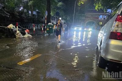 Hà Nội: Mưa lớn, một số điểm ngập nhẹ, giao thông cơ bản bảo đảm