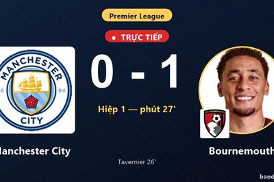 TRỰC TIẾPTrực tiếp Manchester City vs Bournemouth: Hiệp 2 bắt đầu, Bournemouth dẫn 1-0