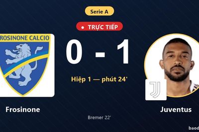 TRỰC TIẾPTrực tiếp Frosinone vs Juventus: Juventus mở tỷ số