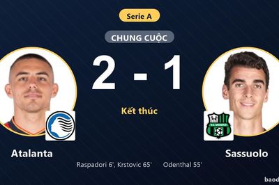 Hạ Sassuolo ngày ra quân Serie A, Atalanta khởi đầu mùa giải thuận lợi