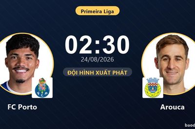 TRỰC TIẾPTrực tiếp FC Porto vs Arouca: FC Porto áp đảo trong những phút đầu, chưa có bàn thắng