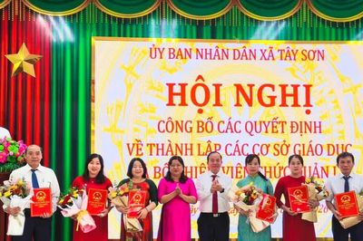 Xã Tây Sơn kiện toàn cán bộ quản lý 6 trường học sau sắp xếp