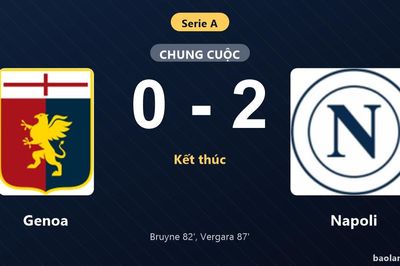 Thống kê trận đấu Genoa 0-2 Napoli: A. Vergara tỏa sáng, Napoli giành trọn 3 điểm
