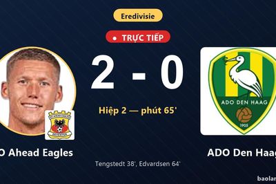 TRỰC TIẾPTrực tiếp GO Ahead Eagles vs ADO Den Haag: GO Ahead Eagles nhân đôi cách biệt