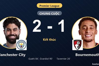 Ngược dòng hạ Bournemouth nghẹt thở, Manchester City nhọc nhằn giành trọn 3 điểm