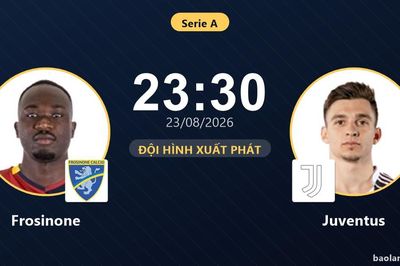 TRỰC TIẾPTrực tiếp Frosinone vs Juventus: Đội hình xuất phát