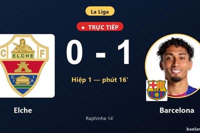 TRỰC TIẾPTrực tiếp Elche vs Barcelona: Barcelona mở tỷ số