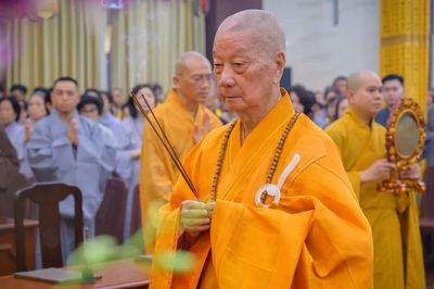 Đức Pháp chủ GHPGVN quang lâm Việt Nam Quốc Tự cầu nguyện tại Pháp hội Vu lan - Báo hiếu