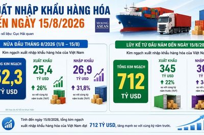 Xuất nhập khẩu đến ngày 15/8 đạt 712 tỷ USD, mặt hàng nào tăng mạnh nhất?