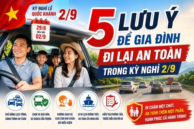 5 lưu ý giúp gia đình đi lại an toàn trong kỳ nghỉ 2/9
