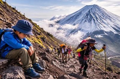 Nhật Bản: Bé trai 7 tuổi than mệt, bị cha bỏ lại một mình trên núi Phú Sĩ