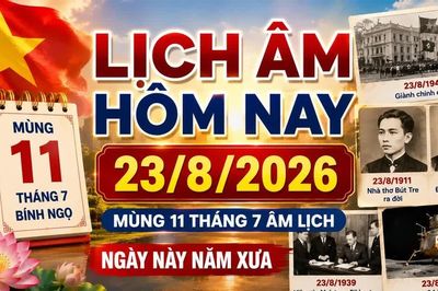 Lịch âm hôm nay 23/8/2026: Giờ đẹp và ngày này năm xưa