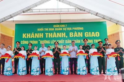 Quân khu 7 khánh thành công trình đường lên chốt dân quân thường trực xã Thuận An (Lâm Đồng)