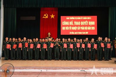 Quân khu 5: Trao quyết định cho 282 học viên tốt nghiệp năm 2026