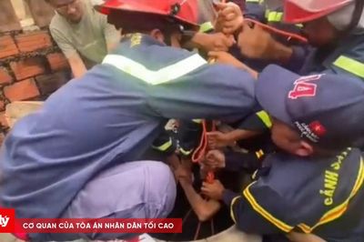 Cứu người đàn ông rơi xuống giếng khi sửa máy bơm