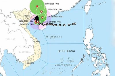 Thời tiết ngày 24/8: Bão số 4 mạnh cấp 9, gây mưa đặc biệt lớn tại Đông Bắc Bộ