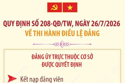 Quy định 208-QĐ/TW: Đảng ủy trực thuộc cơ sở được quyết định kết nạp đảng viên