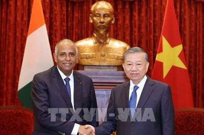 Tổng Bí thư, Chủ tịch nước Tô Lâm tiếp Chủ tịch Quốc hội Cộng hòa Côte d'voire (Bờ Biển Ngà) Patrick Achi
