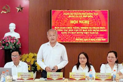 Các xã, phường tiến hành bàn giao chức năng, nhiệm vụ tham mưu về công tác dân vận