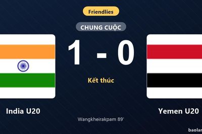 Thống kê trận đấu India U20 1-0 Yemen U20: G. Wangkheirakpam tỏa sáng, India U20 giành trọn 3 điểm
