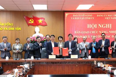 Lâm Đồng bàn giao chức năng, nhiệm vụ tham mưu về công tác dân vận