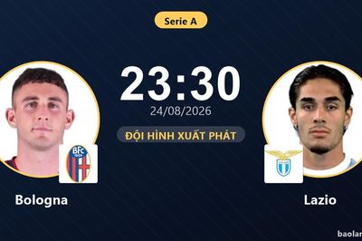 TRỰC TIẾPTrực tiếp Bologna vs Lazio: Đội hình xuất phát