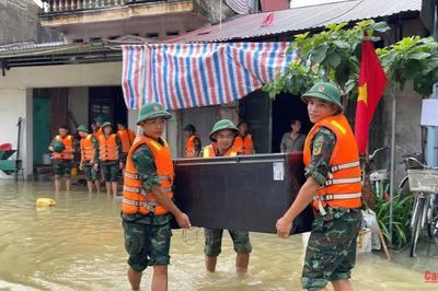 Bộ CHQS tỉnh huy động lực lượng hỗ trợ Lạng Sơn khắc phục hậu quả bão số 4