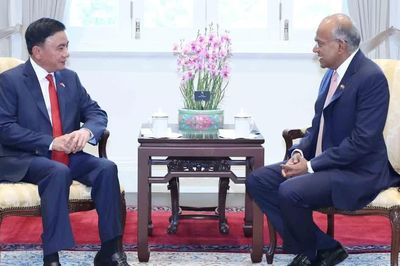 Thường trực Ban Bí thư Trần Cẩm Tú gặp Bộ trưởng Cao cấp, Bộ trưởng Điều phối an ninh quốc gia, Bộ trưởng Nội vụ Singapore K. Shanmugam
