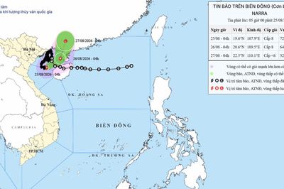 Thời tiết hôm nay (25-8): Bão số 4 trên vùng biển phía Nam đặc khu Bạch Long Vĩ