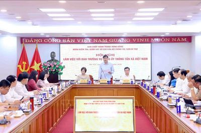 Đoàn Kiểm tra, giám sát của Bộ Chính trị, Ban Bí thư làm việc với Ban Thường vụ Đảng ủy TTXVN