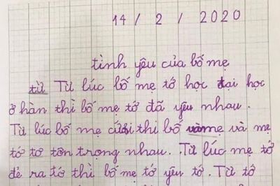 Học trò làm bài văn kể về hành trình 'tình yêu của bố mẹ', câu kết khiến ai cũng phì cười