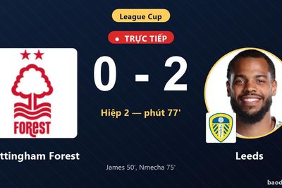 TRỰC TIẾPTrực tiếp Nottingham Forest vs Leeds: Leeds nhân đôi cách biệt