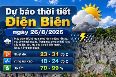 Bản tin Dự báo thời tiết ngày 26/8/2026