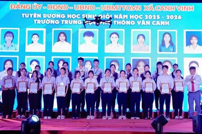 Xã Canh Vinh khen thưởng học sinh xuất sắc trong năm học 2025-2026
