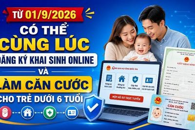 Từ 01/9/2026, có thể cùng lúc đăng ký khai sinh online và làm Căn cước cho trẻ dưới 6 tuổi